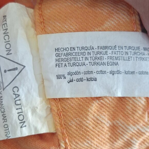 Stradivarius NEW Orange 100% Cotton Blend Raw Edge Denim Jean Short Size 0 NWT - Picture 9 of 12